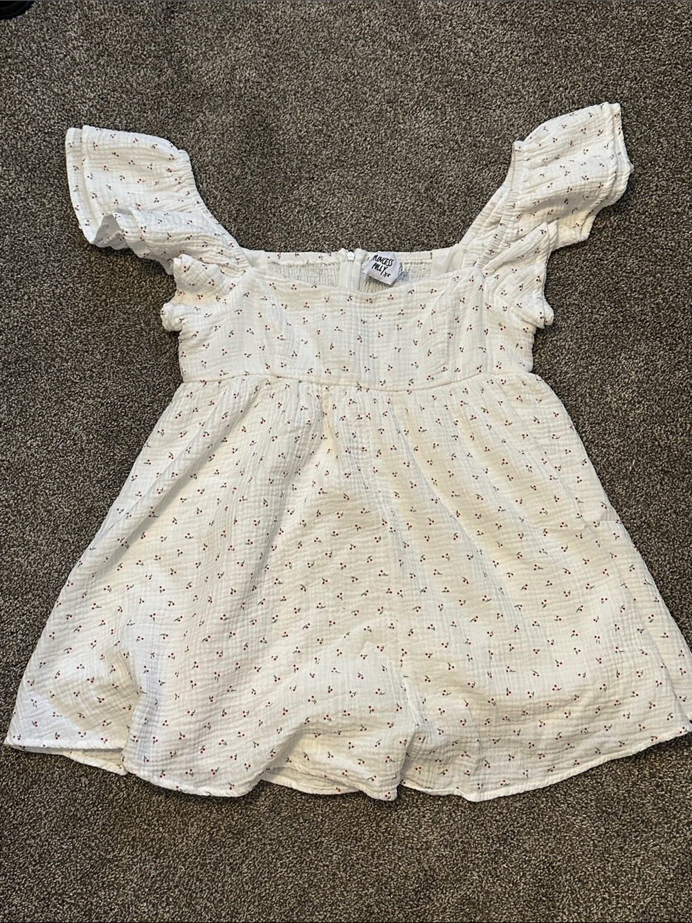 Princess Polly Cream Romper with Tiny Cherry Print